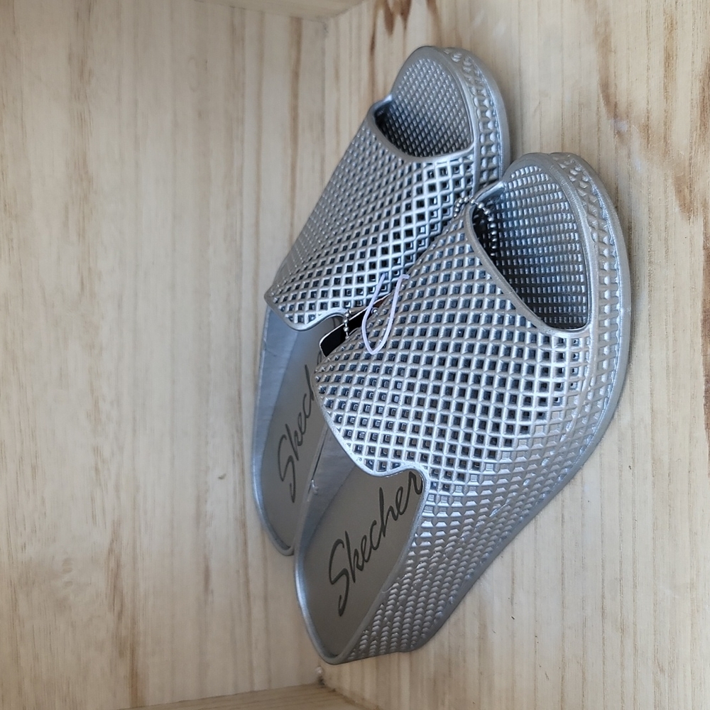 Skechers Plastic Waffle Design Open Toe Wedges - Picture 2 of 8